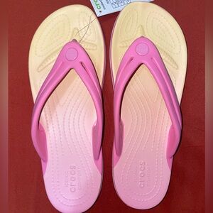 Crocs Crocband Ombré Flip Flops Pink-Yellow Ombre Sandals Slip On
